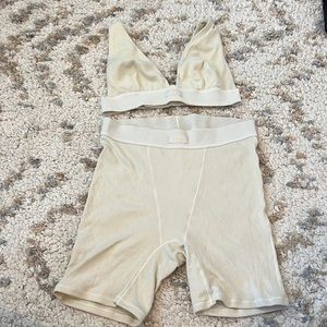 🌟 LIKE NEW 🌟 Skims Cotton Boyshort & Bra Set